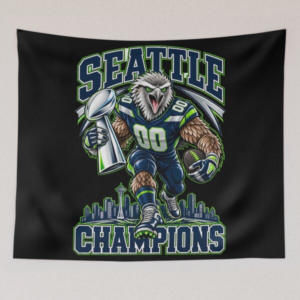 Item preview, Seattle Champions Eagle Running with Trophy Action designed and sold by choudane.