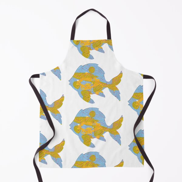 Item preview, Experimental decalcomania colorful fish print designed and sold by Kendica.