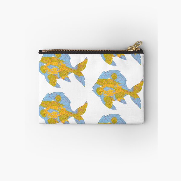 Item preview, Experimental decalcomania colorful fish print designed and sold by Kendica.
