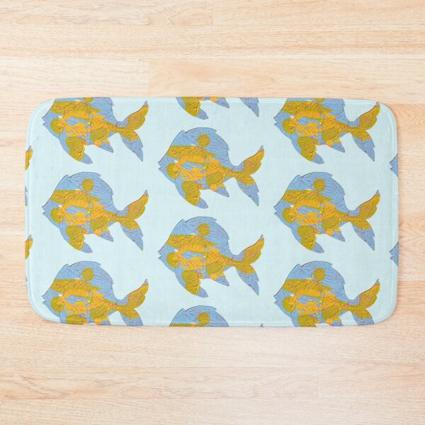 Item preview, Experimental decalcomania colorful fish print designed and sold by Kendica.