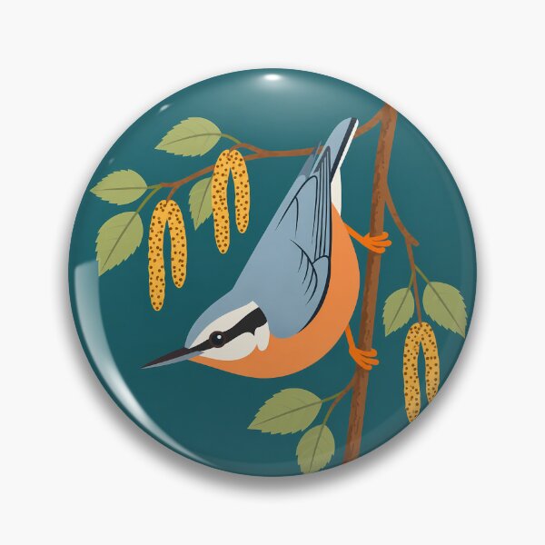 Item preview, Copy of Red-breasted Nuthatch and Birch Catkins designed and sold by DIYdaddie.