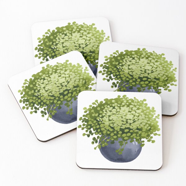 Item preview, Watercolor Green Baby Tears Plant in Blue Pot designed and sold by Ms. Iryna.