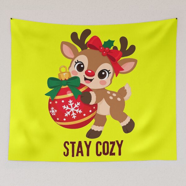 Item preview, Cute Reindeer Stay Cozy Winter - Christmas Holiday Gift designed and sold by stormk10.