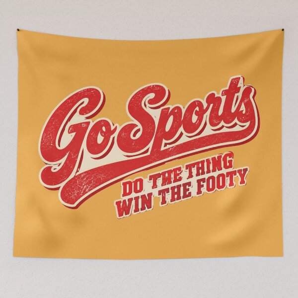Item preview, Retro Go Sports Footy Sarcastic Aussie Fan designed and sold by Yellowriversss.