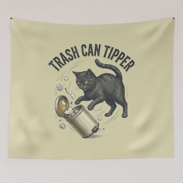 Item preview, Trash Can Tipper Funny Gross Cat Black Lover Gift designed and sold by FurRealStudioCo.