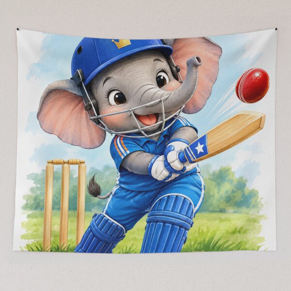 Item preview, Cute elephant cricket player. designed and sold by urbanshop7.
