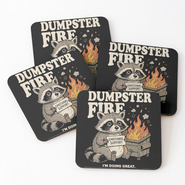 Item preview, Emotional Support Dumpster Fire Raccoon Dark Humor designed and sold by Etch-art.