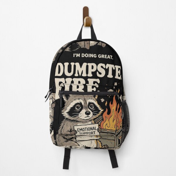 Item preview, Emotional Support Dumpster Fire Raccoon Dark Humor designed and sold by Etch-art.