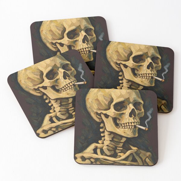 Item preview, Van Gogh’s Smoking Skeleton — Gothic Fine Art designed and sold by Cohaagens Bazaar.