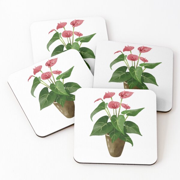 Item preview, Watercolor Red Anthurium Plant in Pot designed and sold by Ms. Iryna.