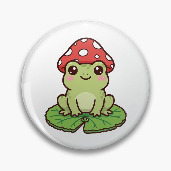 Item preview, Cute Frog in Mushroom Hat designed and sold by BloomandGrace.