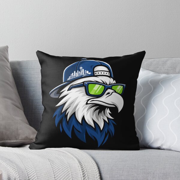 Item preview, Seahawks Eagle Wearing Cap with Seattle Skyline Portrait designed and sold by choudane.