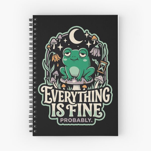 Item preview, Everything Is Fine Probably Existential Frog Dark Humor designed and sold by Etch-art.