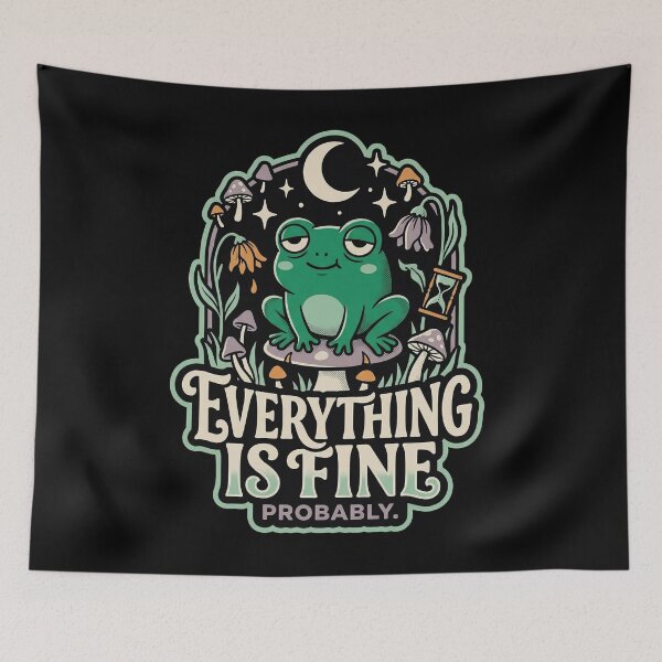 Item preview, Everything Is Fine Probably Existential Frog Dark Humor designed and sold by Etch-art.