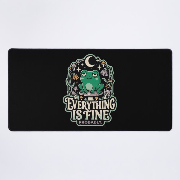 Item preview, Everything Is Fine Probably Existential Frog Dark Humor designed and sold by Etch-art.