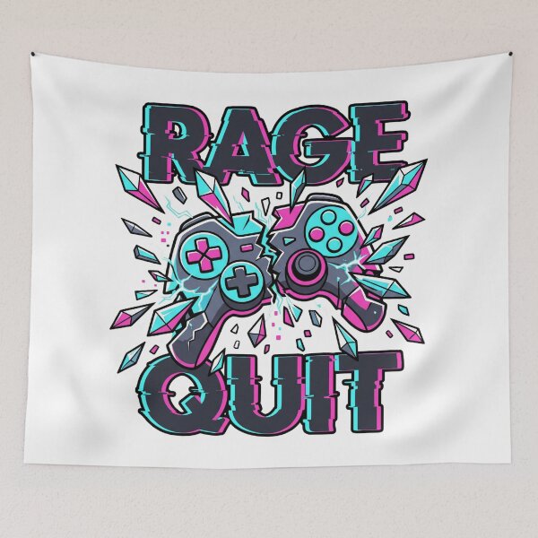 Item preview, Rage Quit Broken Controller Neon Glitch Gamer designed and sold by MarCinu Art.