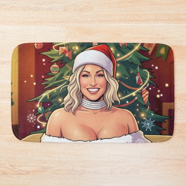 Item preview, Blonde Santa Girl Christmas Tree Holiday Art designed and sold by MoArtShop.