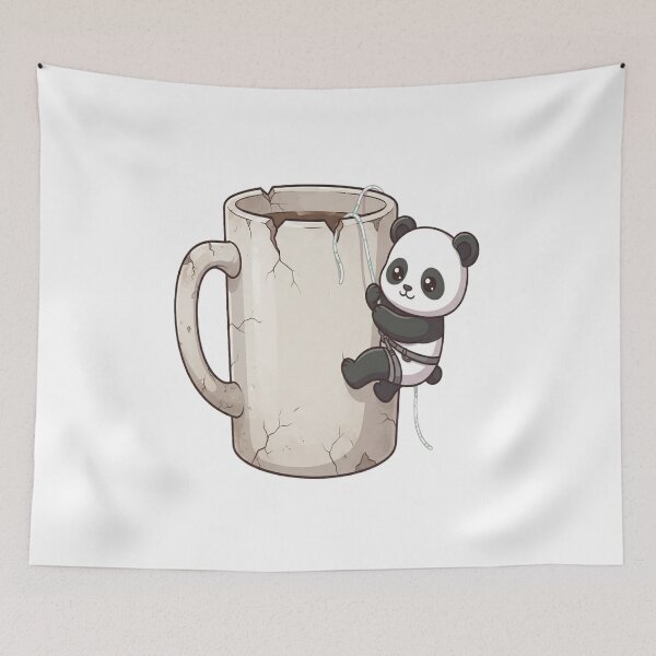 Item preview, Cute Panda Rock Climbing Mug designed and sold by Ella_Sketch.