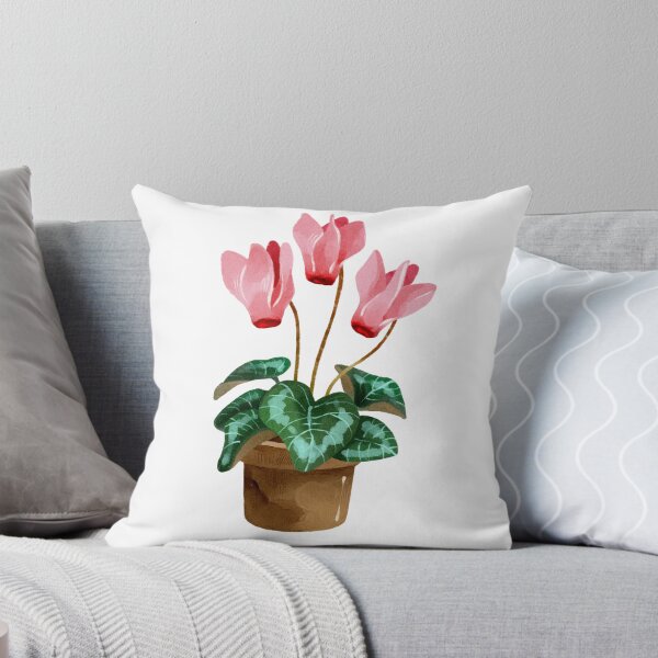 Item preview, Watercolor Pink Cyclamen Plant in Terracotta Pot designed and sold by Ms. Iryna.