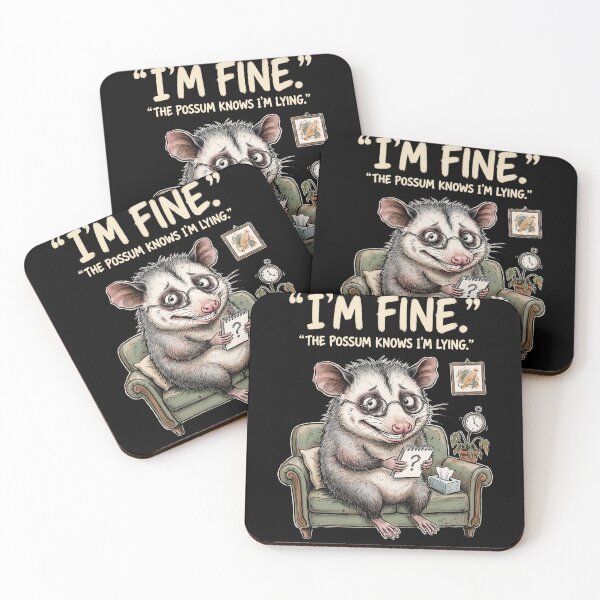 Item preview, I'm Fine The Possum Knows I'm Lying Dark Humor designed and sold by Etch-art.