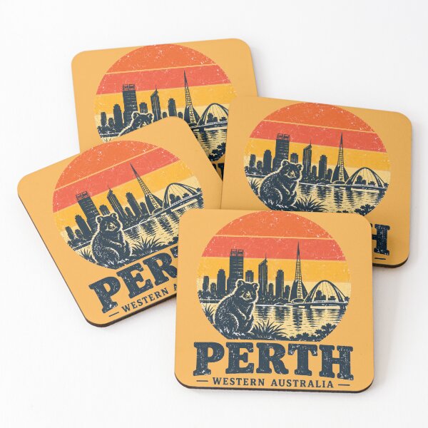 Item preview, Perth Quokka Sunset Retro Western Australia Skyline designed and sold by Yellowriversss.