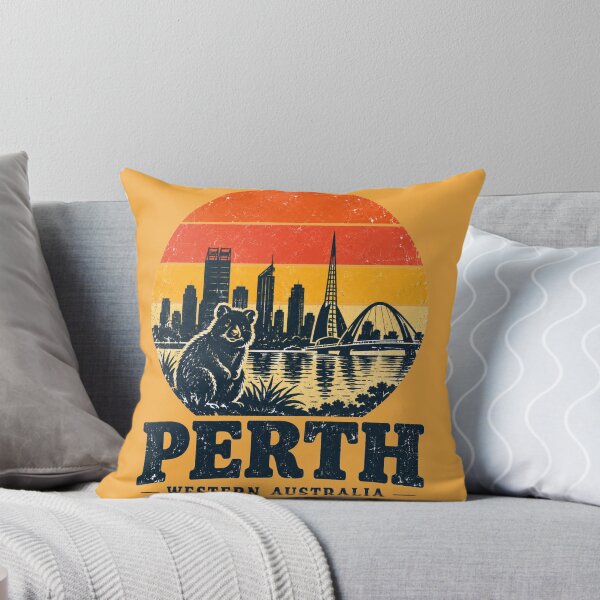 Item preview, Perth Quokka Sunset Retro Western Australia Skyline designed and sold by Yellowriversss.