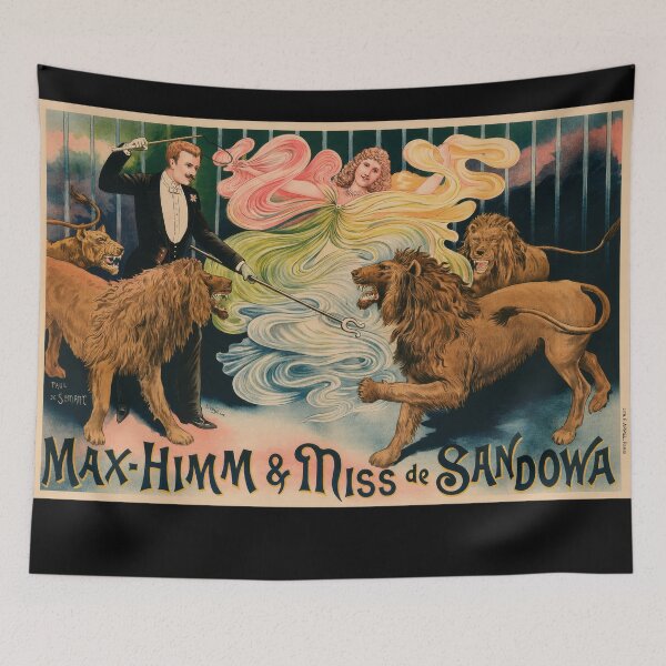 Item preview, Max Himm Lion Tamers Circus Advertisement designed and sold by artofuniverse.