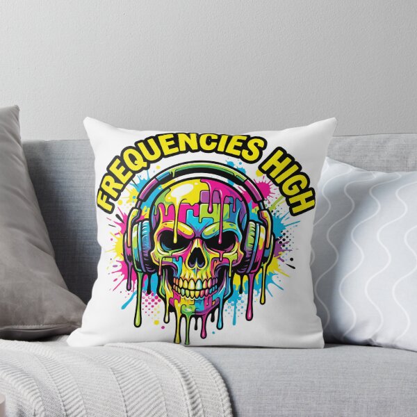 Artikelvorschau, Frequencies High Psychedelic Neon Skull Art entworfen und verkauft von Adom-Fashon.