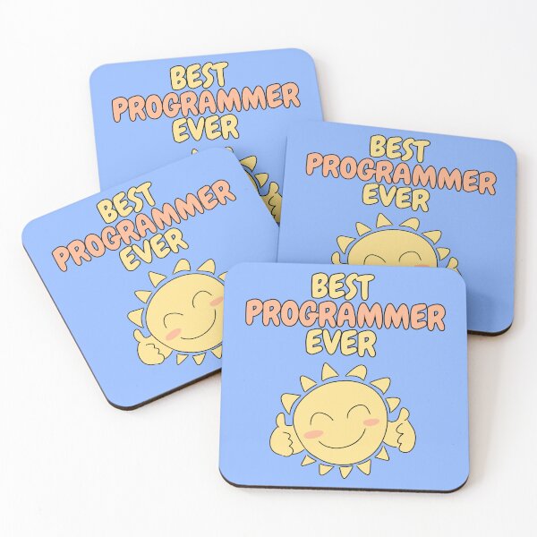 Item preview, BEST PROGRAMMER EVER Cute Sun Pastel Blue designed and sold by HugSomeNettles.