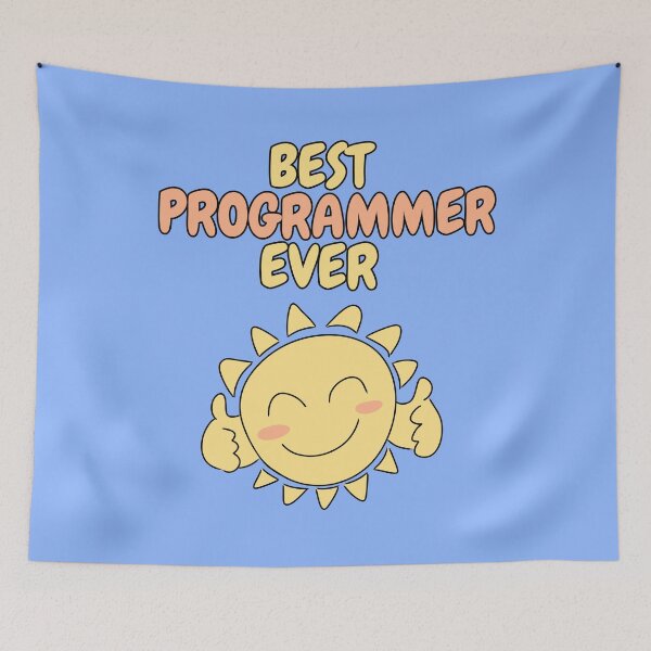 Item preview, BEST PROGRAMMER EVER Cute Sun Pastel Blue designed and sold by HugSomeNettles.