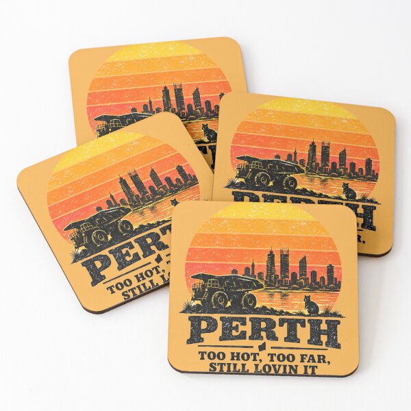 Item preview, Perth Mining Truck Quokka Sunset Retro Slogan designed and sold by Yellowriversss.