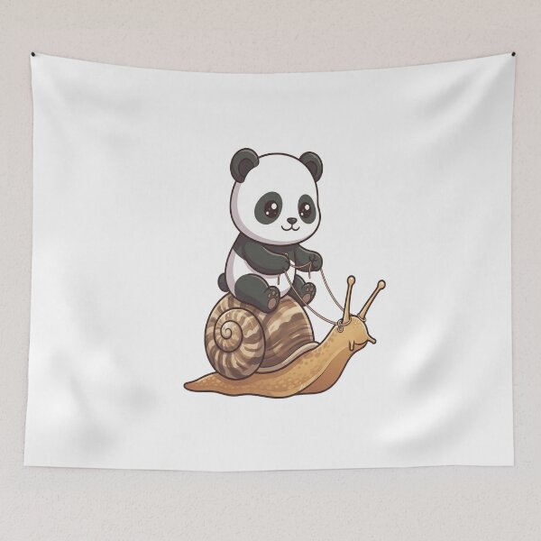 Item preview, Cute Panda Riding Giant Snail designed and sold by Ella_Sketch.