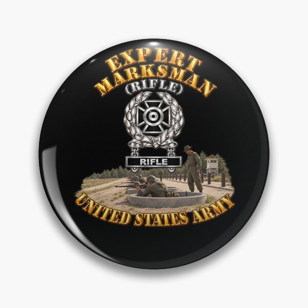 Item preview, Army - Marksman - Expert - Rifle - Range Cement Foxholes - 3D - Transparent designed and sold by Military Insignia Products.