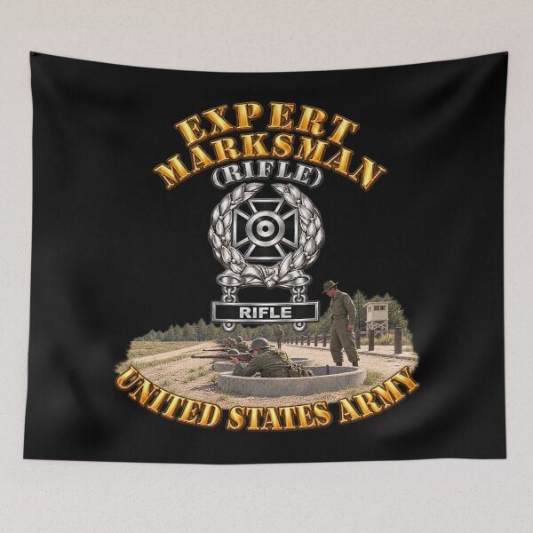 Item preview, Army - Marksman - Expert - Rifle - Range Cement Foxholes - 3D - Transparent designed and sold by Military Insignia Products.