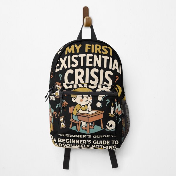 Item preview, My First Existential Crisis Retro Dark Humor Cartoon designed and sold by Etch-art.
