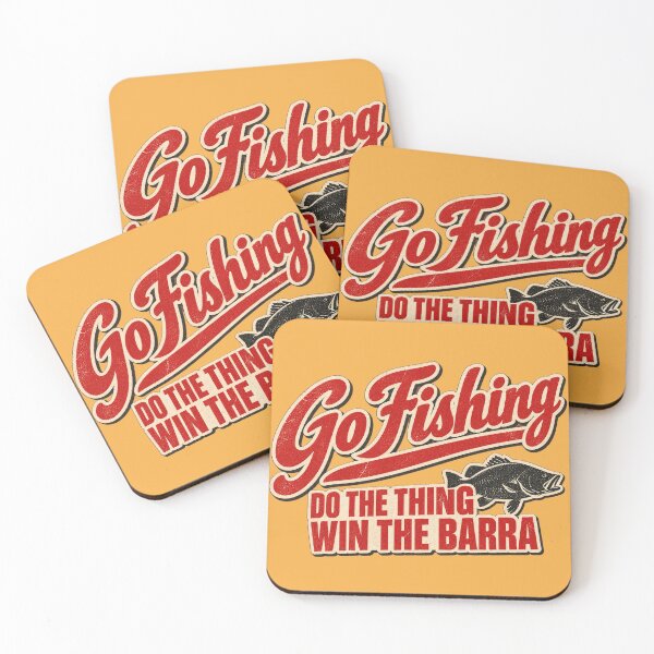 Item preview, Go Fishing Barra Retro Aussie Slogan designed and sold by Yellowriversss.