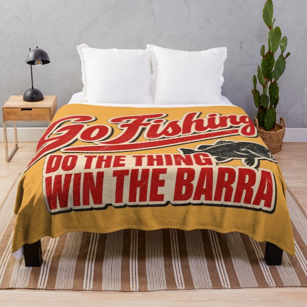 Item preview, Go Fishing Barra Retro Aussie Slogan designed and sold by Yellowriversss.
