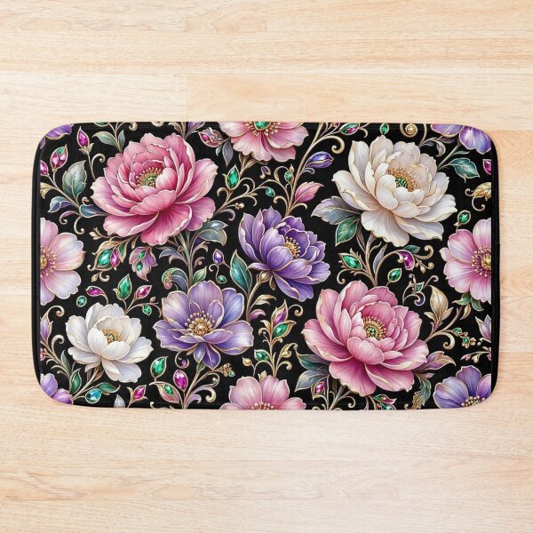 Item preview, Purple Jewel Peony Flower - Victorian Gold Baroque Floral Pattern designed and sold by Breezes-of-Ida.