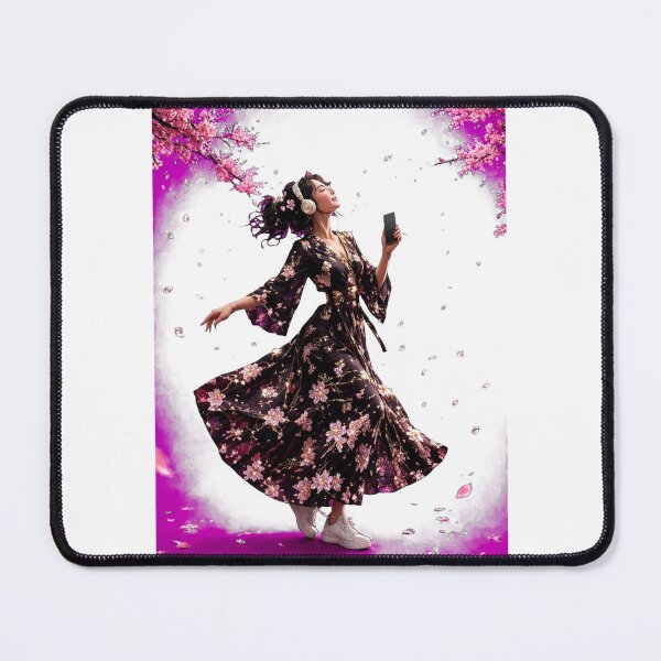 Item preview, Woman dancing under cherry petals, lanterns designed and sold by Roseleals.