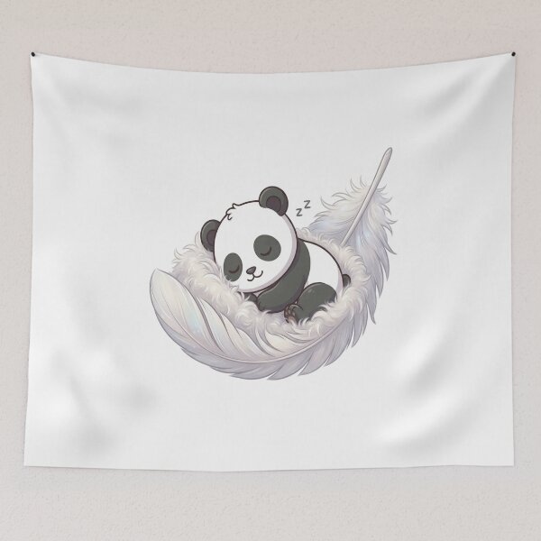 Item preview, Cute Panda Sleeping On Feather designed and sold by Ella_Sketch.