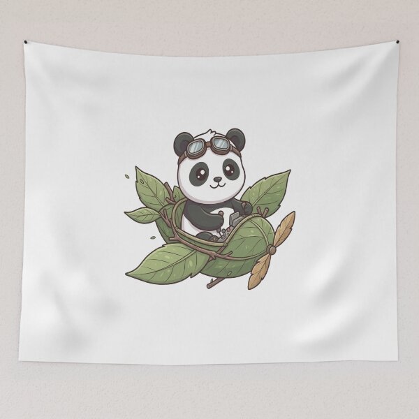 Item preview, Cute Panda Flying Leaf Airplane designed and sold by Ella_Sketch.