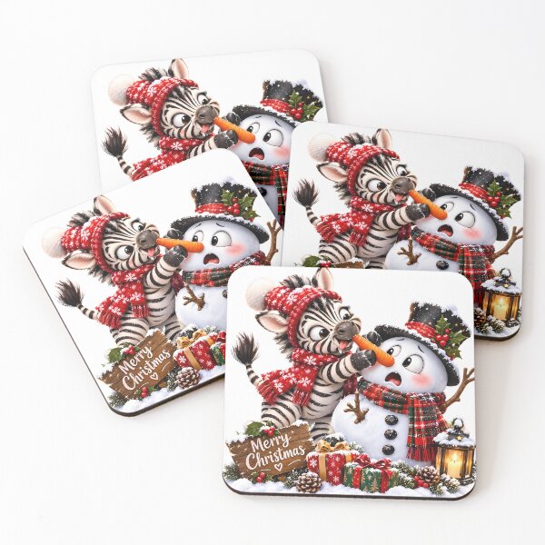 Item preview, Naughty Zebra Steals the Snowman’s Carrot – Funny Christmas Chaos designed and sold by HoMya.