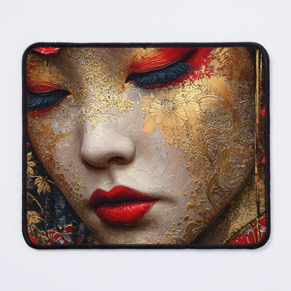 Item preview, Elegant Geisha with Floral Accents and Rich Colors designed and sold by Artessie.