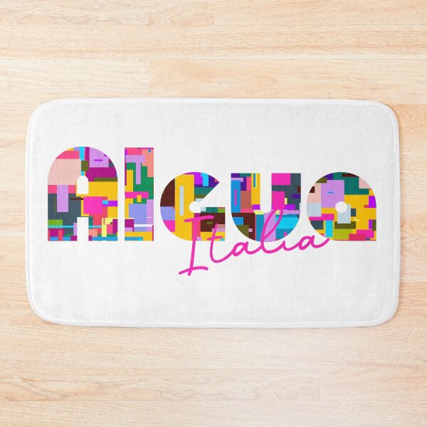 Item preview, Algua, Bergamo, Italy, Italia, colorful typography design for travellers designed and sold by Wanderful-roads.