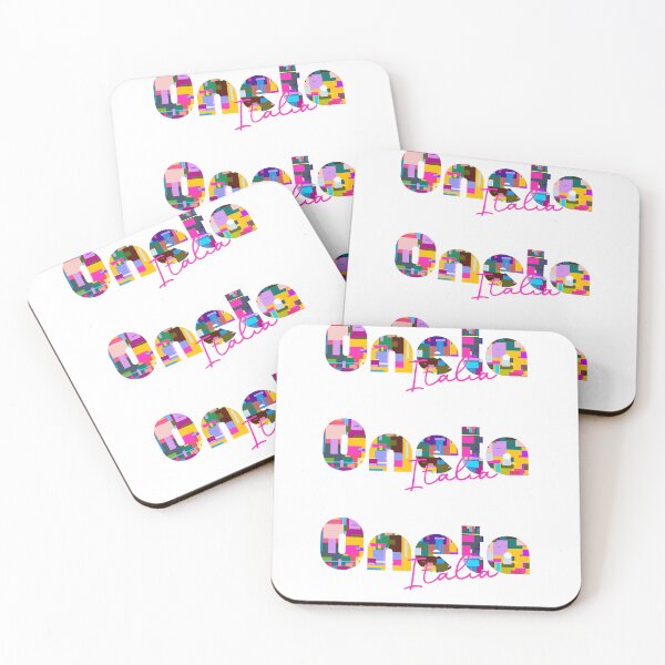 Item preview, Oneta, Bergamo, Italy, Italia, colorful typography design for travellers designed and sold by Wanderful-roads.