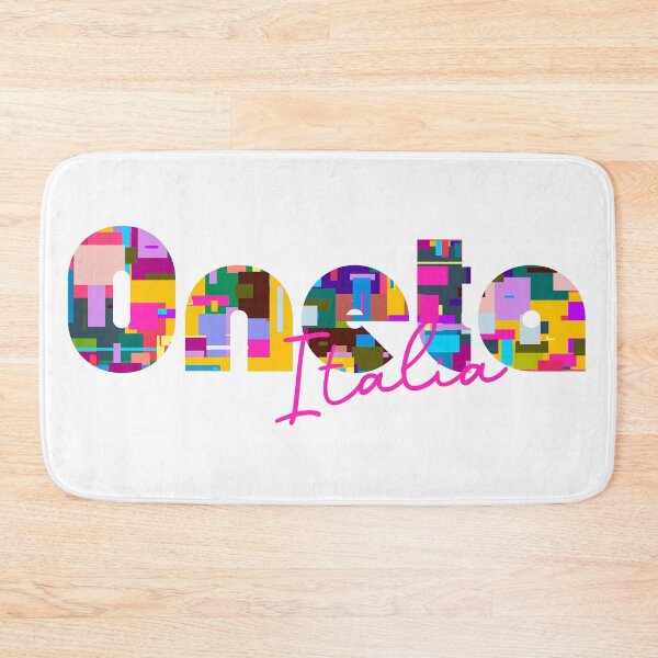 Item preview, Oneta, Bergamo, Italy, Italia, colorful typography design for travellers designed and sold by Wanderful-roads.