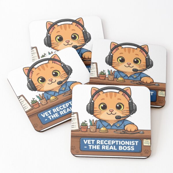 Item preview, Vet Receptionist The Real Boss Funny Cat Reception Desk designed and sold by ReginaNunn.