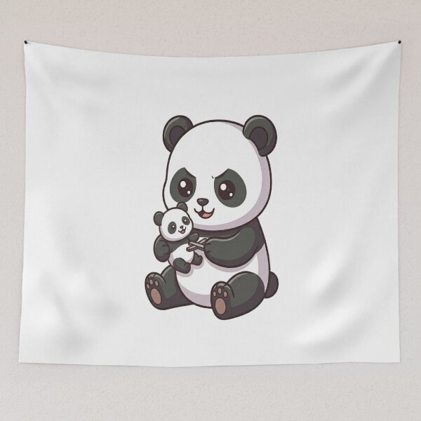 Item preview, Cute Panda Holding Mini Toy designed and sold by Ella_Sketch.