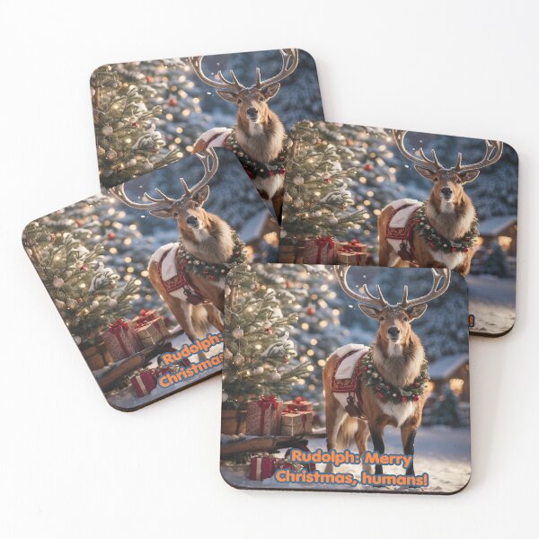 Item preview, Elegant Christmas Reindeer in Snowy Forest. Magical Holiday Art. designed and sold by Deepsleepstudio.
