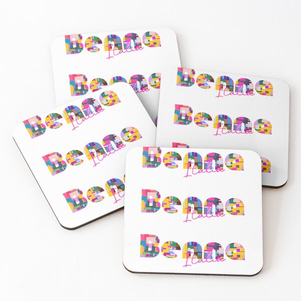 Item preview, Benna, Biella, Italy, Italia, colorful typography design for travellers designed and sold by Wanderful-roads.